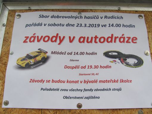 pozvánka na závody  v autodráze